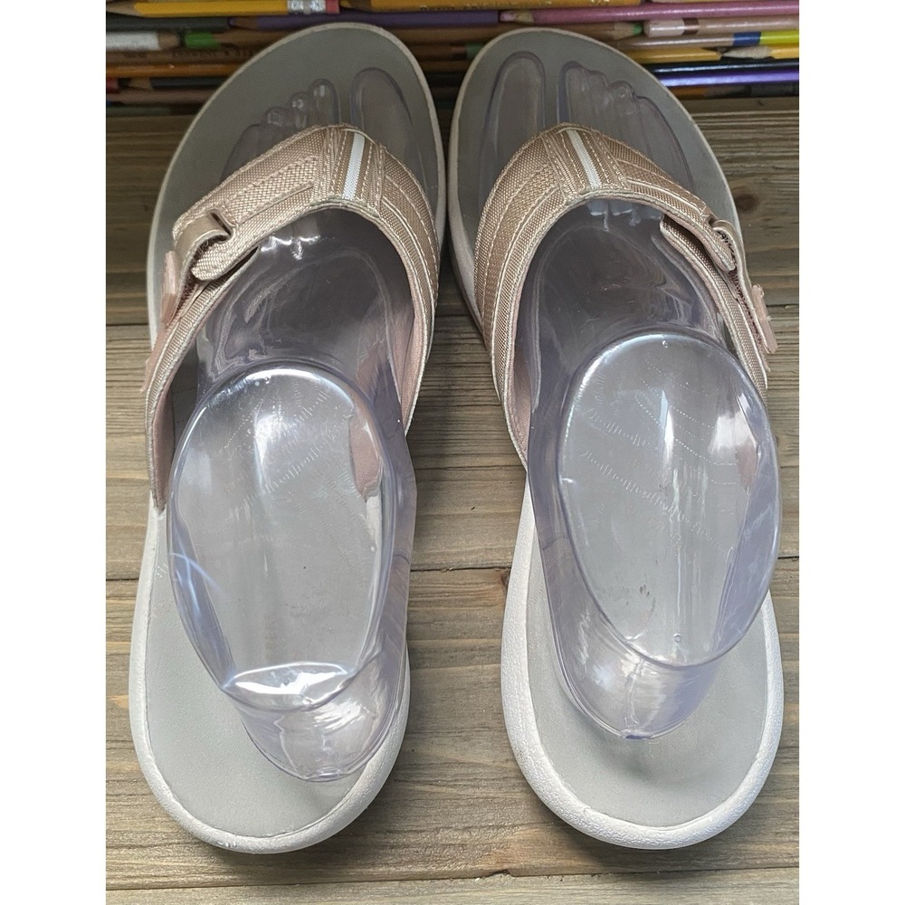 Clarks Cloudsteppers Breeze Sea Flip-Flops Women's Pink Gray Size 9 - Picture 5 of 8